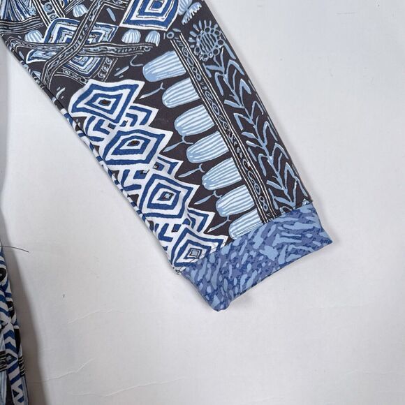 J McLaughlin Dress Small Blue Aubina Catalina Cloth‎ Geometric 3/4 Sleeve Shift - Picture 6 of 9